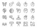 Mindset icon set. Included icons as idea, think, creative, brain, moral,Â mind, kindness and more.
